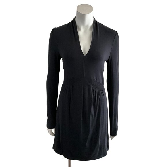Boden Short Jersey Long Sleeve Dress Black 6 - Picture 2 of 10